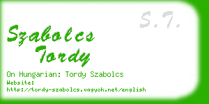 szabolcs tordy business card